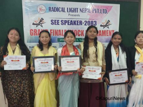 पब्लिक हाई स्कुलकी तमन्ना बान्तवा राई ‘एसईई स्पिकर सिजन–६’ की बनिन् विजेता 
